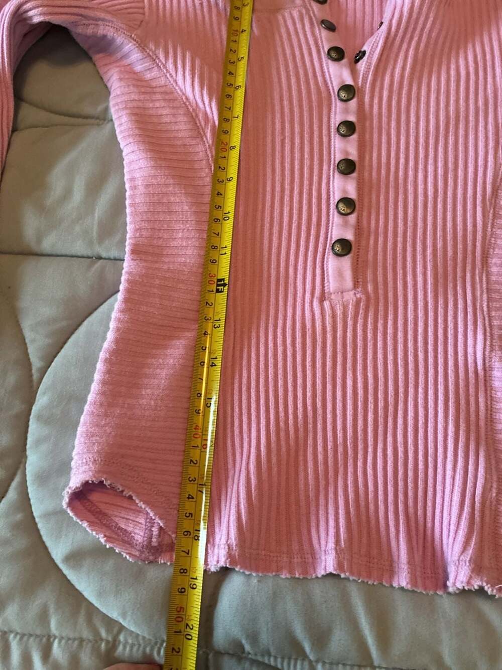 FP Movement Hit The Slopes Henley Ribbed Long Sleeve Top Lilac Sz XS A680 - Picture 6 of 10
